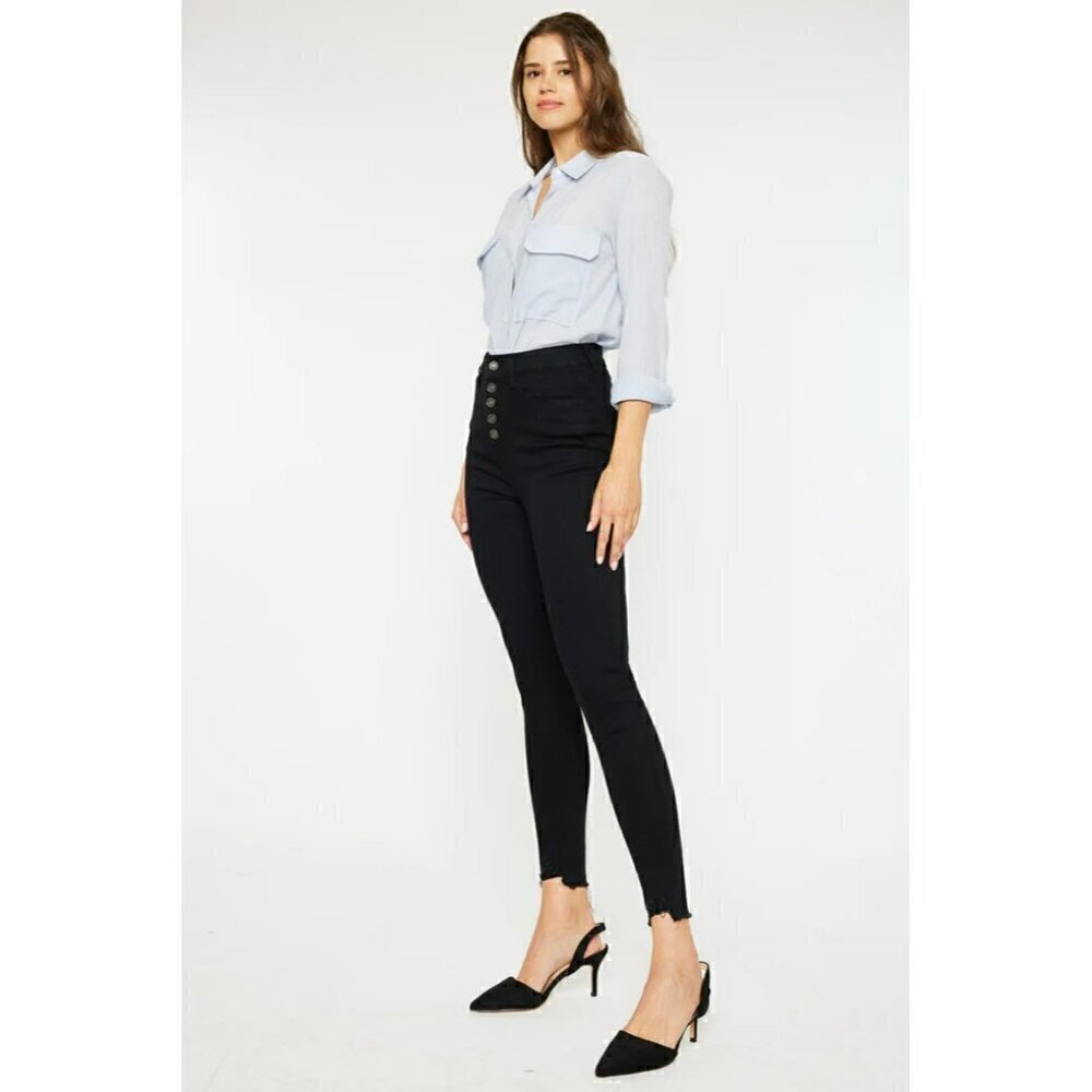 KanCan Greyson High Rise Super Skinny Jeans Black 7273BK 9/28 - Picture 4 of 8